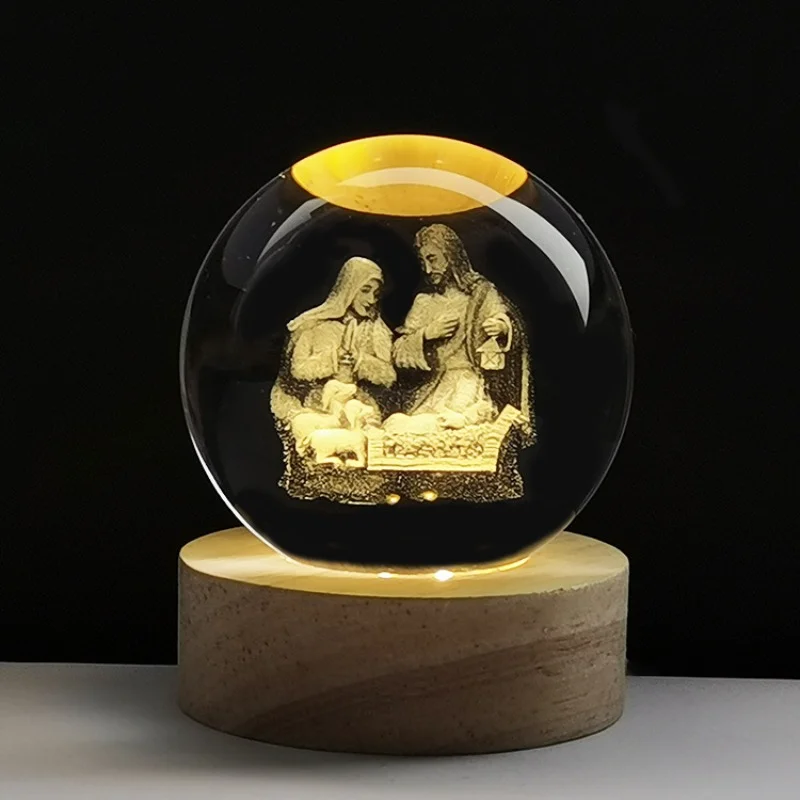 Crystal Ball Jesus Angel Maria Creative Desktop Decoration Hot Selling and Hot Selling Products Sphere Balls Home Accessories