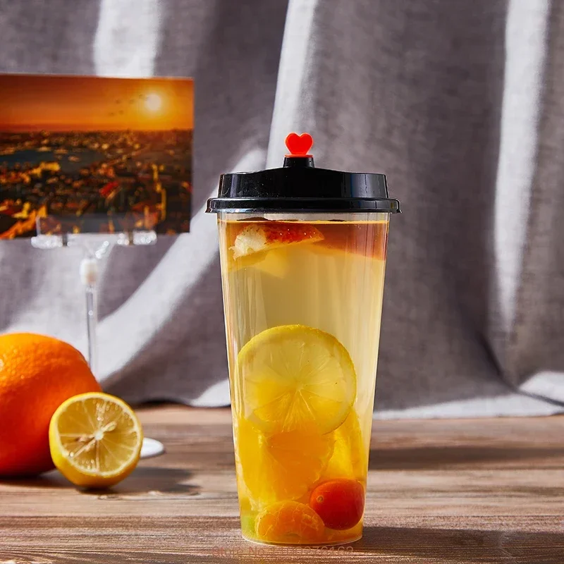 

100pcs/pack Bubble Tea Cups Disposable Beverage Takeaway Drinking Package Accept Customize