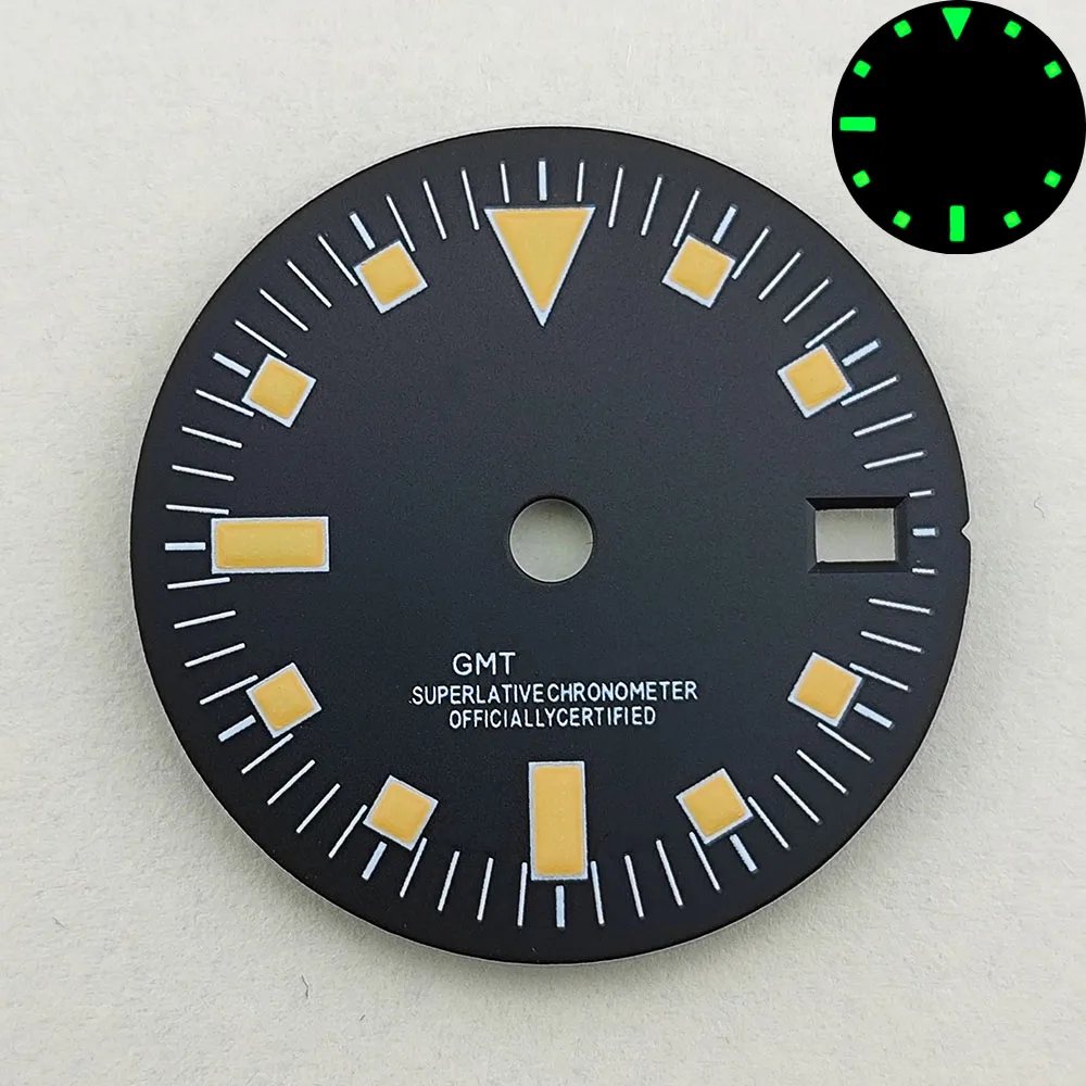 29.0mm nh34 dial s dial verde luminoso adequado para movimentos nh34 relógio acessórios ferramenta de reparo