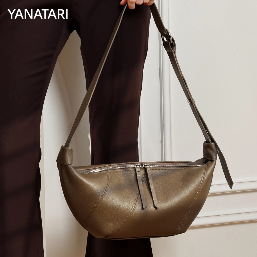 

YANATARI Soft leather Dumpling bag genuine leather bag top-grain leather Large Capacity minimalist Crossbody bag women luxury