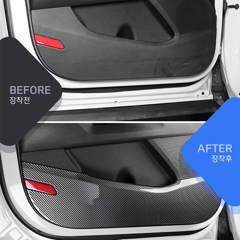 For Kia Sorento MQ4 2021 2022 2023 2024 2025 Car door anti kick panel carbon fiber pattern interior modification part
