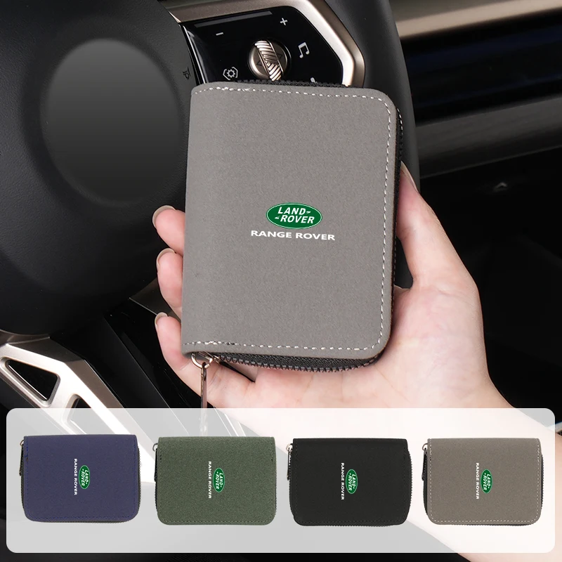 Men's Short Wallet Mini Card Bag Car Logo Coin Purse Gift For Land Rover Freelander L2 LF Range Rover Evoque 3 4 Discovery L319 