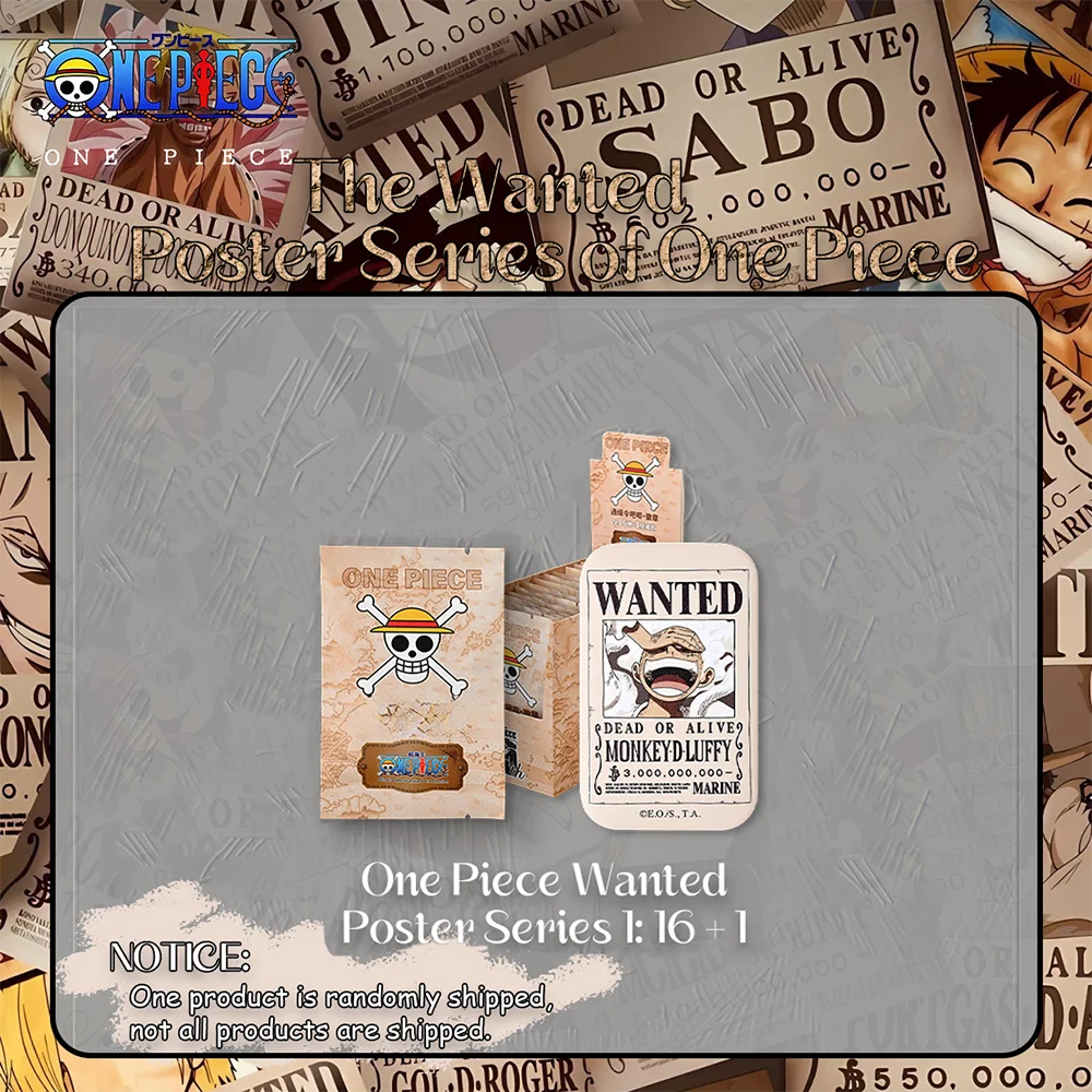 1 pièce – Boîte mystère de badges rectangulaires One Piece sous licence officielle (affiche de recherche) – Article de collection anime pour décoration et cadeau.