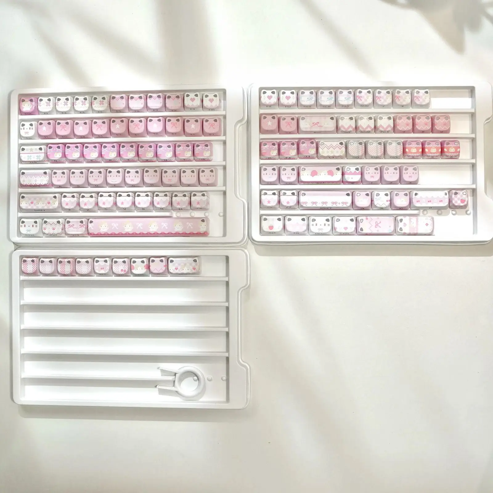 MAO Keycaps Cute Black Pink Cat Theme Keycaps PBT Pink Key Gift DYE-SUB Mechanical Keyboard for Made68 Mad68 Wooting 60