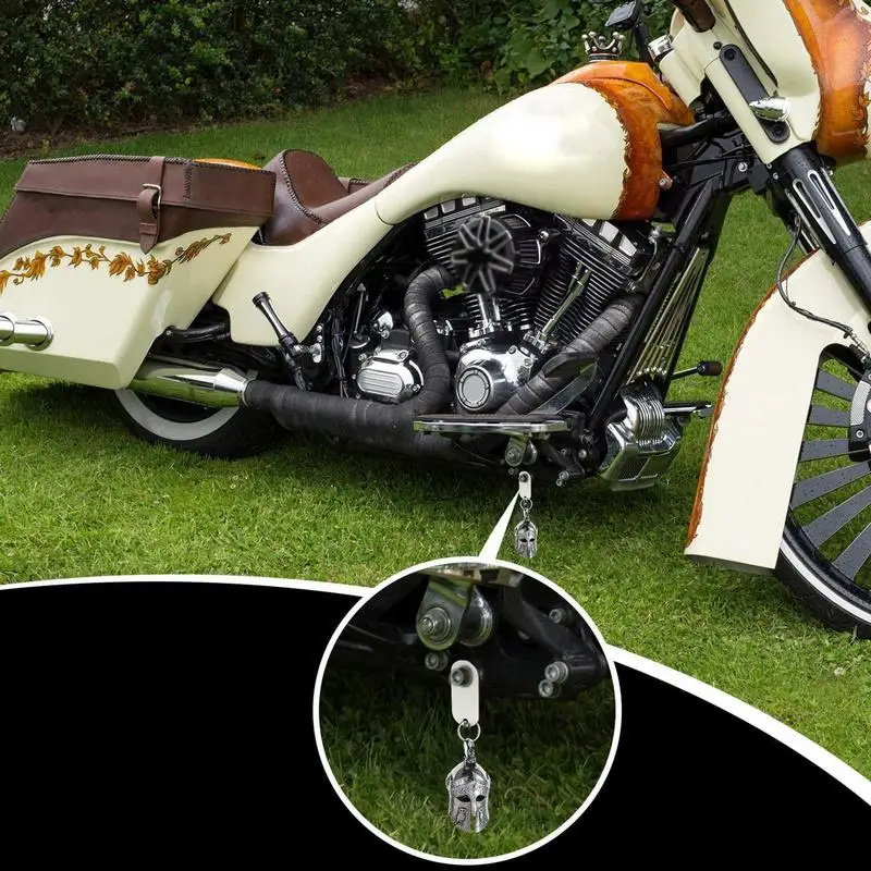 Retro Motorcycle Bell Roman Warrior Helmet Charm Metal Necklace Pendant Good Luck Bells For Scooter Motorcycle Biker Gifts image 4