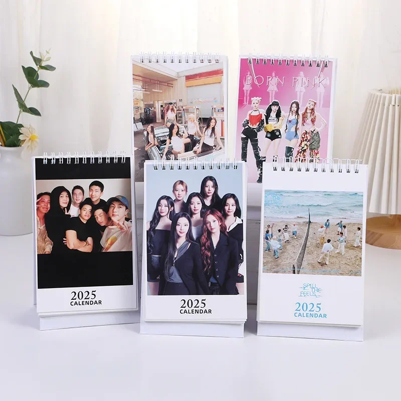 Kpop 2025 New Year Table Calendar ATEEZ TXT GIDLE BINI Desk Calendar Agenda Organizer Planner Books