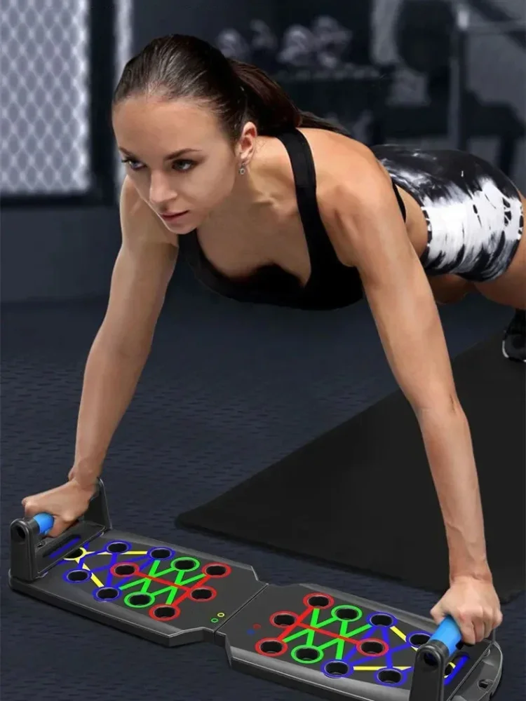 Multifunctioneel push-upboard - fitness- en spiertrainingsapparatuur, thuisoefenset Opvouwbare push-upstang, weerstandsapparaat - afbeelding 2