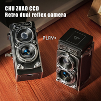 CHUZHAO Dual Reflex Camera 1.54inch Screen Retro CCD Digital Camera for Portable Travel Photo Woman and Lovers Birthday Gift