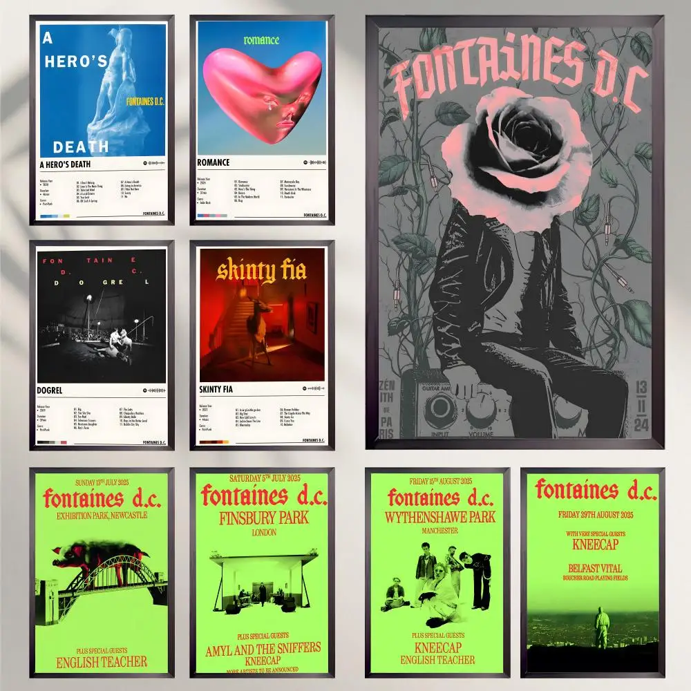 Rock Band F-Fontaines DC Poster HD Versatile Waterproof Wall Decor Self Adhesive Perfect for Any Room & Ideal Gift