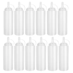 8 oz Plastic Squeeze Bottles Squirt Bottles for Ketchup,Condiments,BBQ Sauce,Dressing,Barbecue,Grilling,Crafts,Syrup