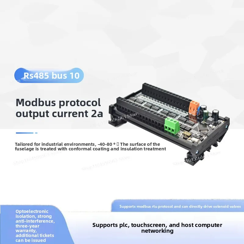 RS485 Bus Modbus-RTU Protocol PLC Remote Io Module Input and Output Optocoupler Isolation