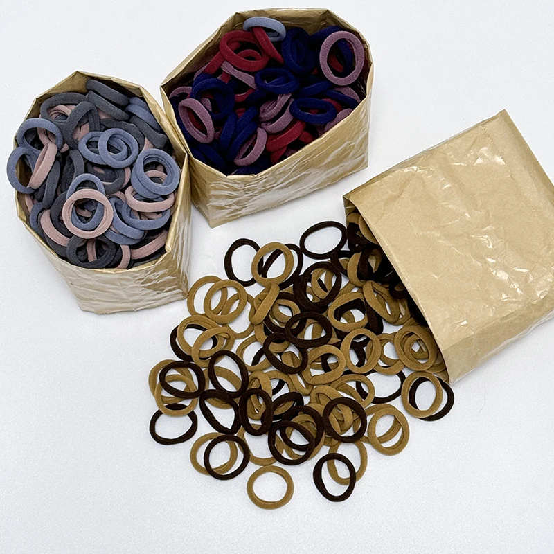 50 pz elastico nero base fascia per capelli ragazza donna colori misti elastico cravatta per capelli Scrunchies accessori per capelli supporto coda
