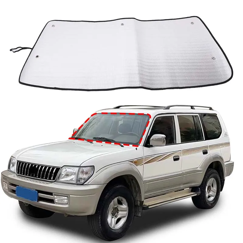

Suetlcoity For Toyota Land Cruiser Prado 1996-02 Aluminum Foil Silver Car Front Glass Anti-UV Sunshade Interior Car Accessories