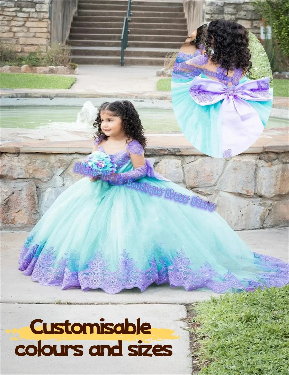 

Прекрасное синее платье с цветочным узором для девочек, свадебные платья, тюлевые пышные вечерние платья для маленьких девочек, вечерние платья на день рождения, индивидуальный размер, цвет