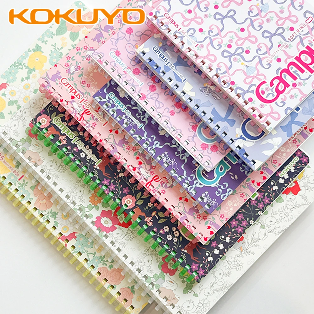 2 Stück japanische Kokuyo Soft-Coil-Notizbücher, New Campus A6, horizontales Tagebuch, Notizbuch, das den Händen nicht weh tut, Kawaii, Schul- und Bürobedarf