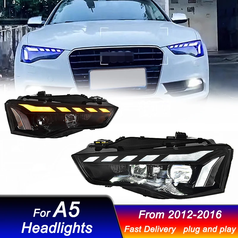 Car styling Headlights for Audi A5 RS5 2008-2016 new style full LED DRL Dynamic Signal Head Lamp Bi Xenon Beam Headlamp Accembly