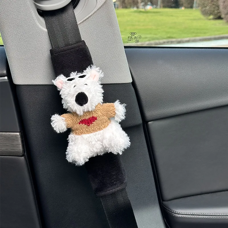 

1PC Car seat belt shoulder cover plush doll dog car collar protection cover babies can love shoulder cover general accessories