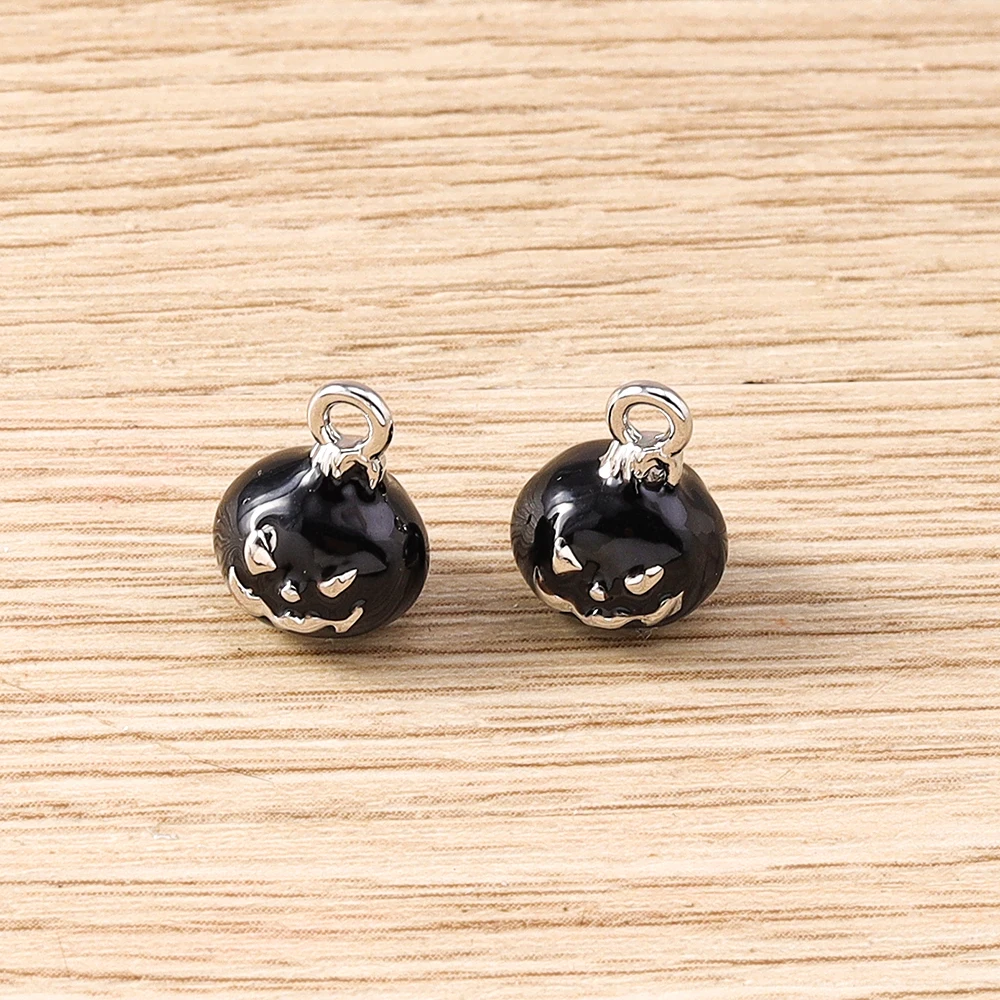 Tusember 5 Stück Halloween-Kürbis-Charms, Kürbis-Anhänger, baumelnde Charm-Perlen, passend für Original-Armbänder aus 925er Sterlingsilber, DIY-Schmuck – Detail 5