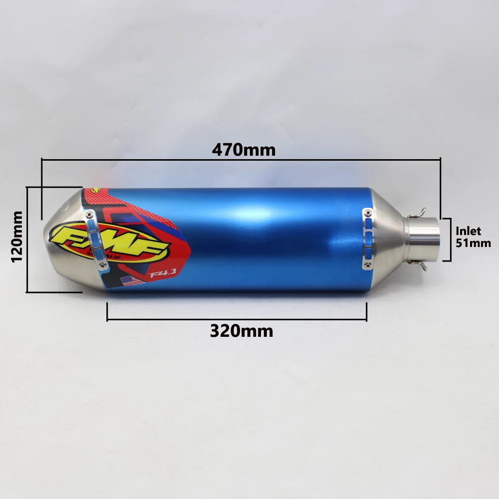 Einlass 51 mm Motorrad FMF Auspuffrohr Schalldämpfer mit abnehmbarem DB Killer