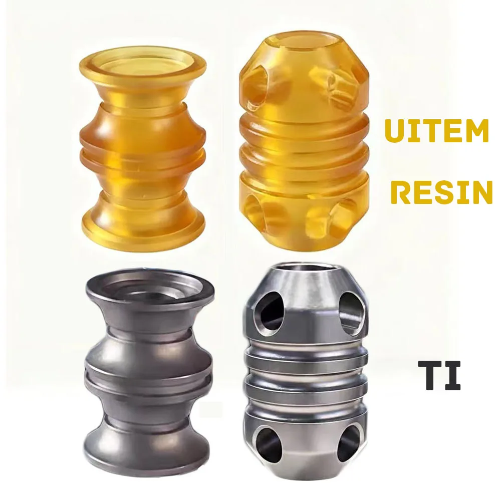 Uitem Resin Titanium Alloy Beads Lanyard Pendants DIY Umbrella Rope Pendant EDC Woven Paracord Lanyard Knife Accessories