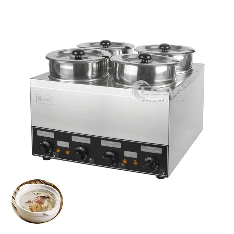 Countertop Catering Equipment Electric Commercial Restaurant 4 Hot Pans Stainless Steel Buffet Food Warmer Benchtop Bain Marie