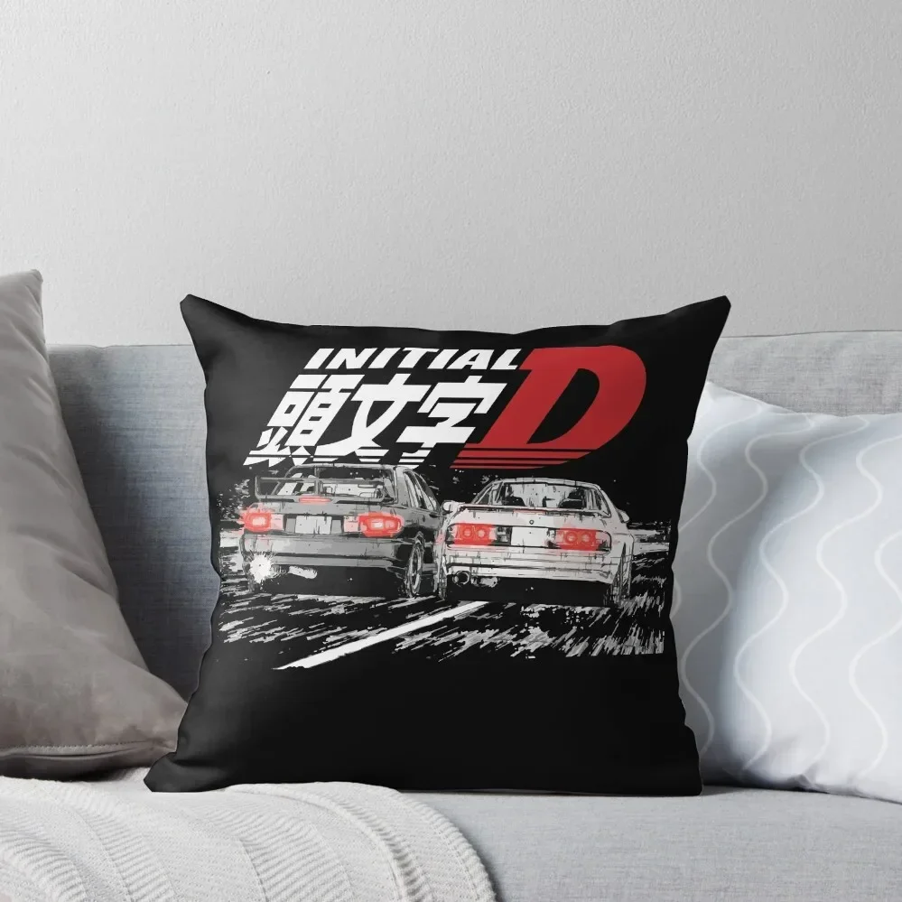 Initial D - Mountain Drift Racing Tandem Takahashi FC vs Kyoichi Sudo EVO eMPIRE Throw Pillow Sofa Cushion Cover pillow