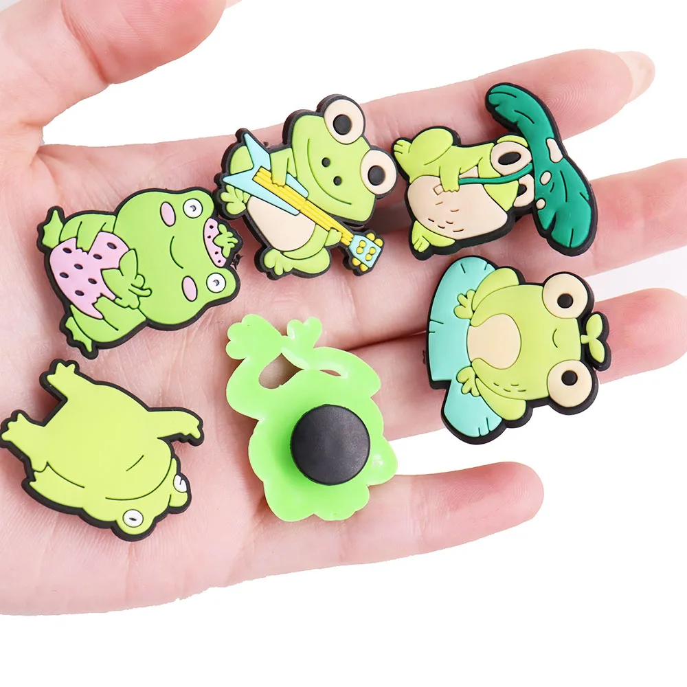 1pcs Animals Cartoon Frog Designer PVC Shoe Charms Shoes Aceessories FitcuteSandals Decorations Buckle Clog Party Gift