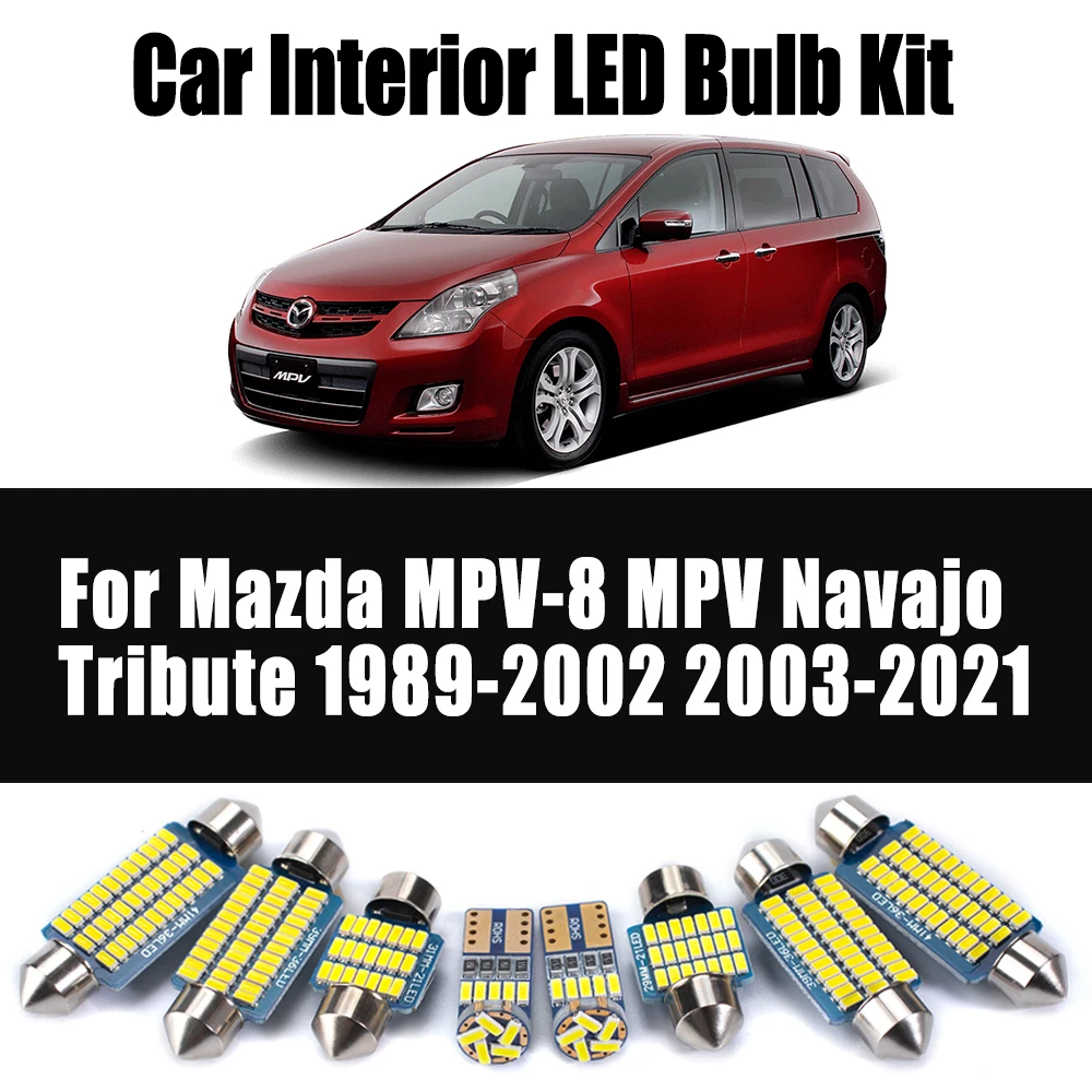 Canbus LED Interior Map Dome Trunk Light Bulbs Kit For Mazda MPV-8 MPV Navajo Tribute 1989-2018 2019 2020 2021 Car Accessories