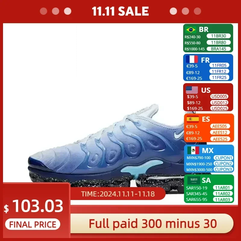 Nike Vapormax Plus TN Men's and Women's Running Shoes All-fit Shock-absorbing Air Cushion Sneakers for Men Women CK1411-400