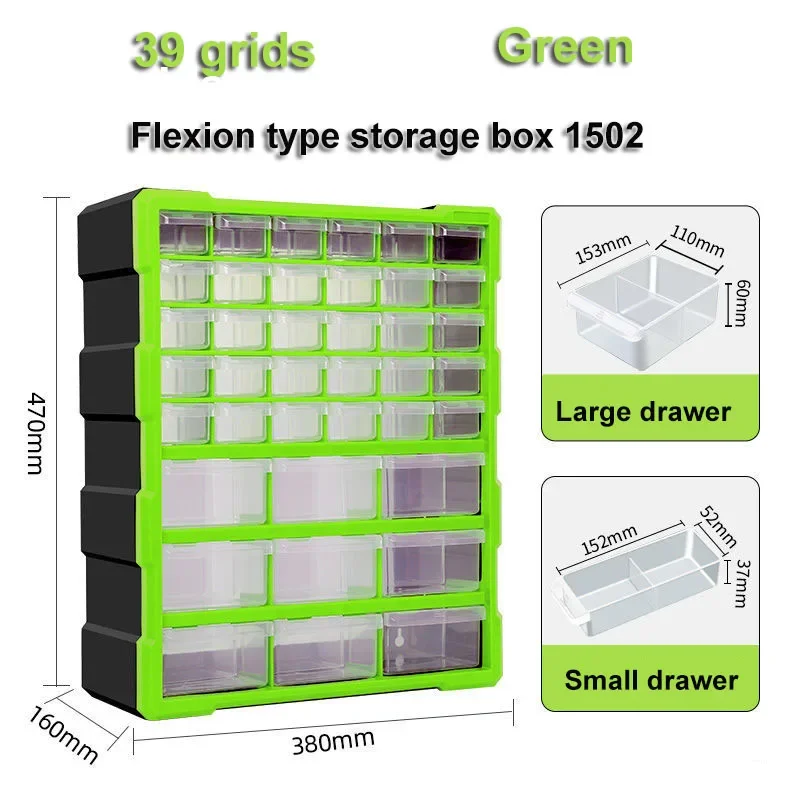 39 Lattice Drawer Type Plastic Tool Box Hardware Tool Storage Box Wall Hanging Screw Parts Classification Component Box