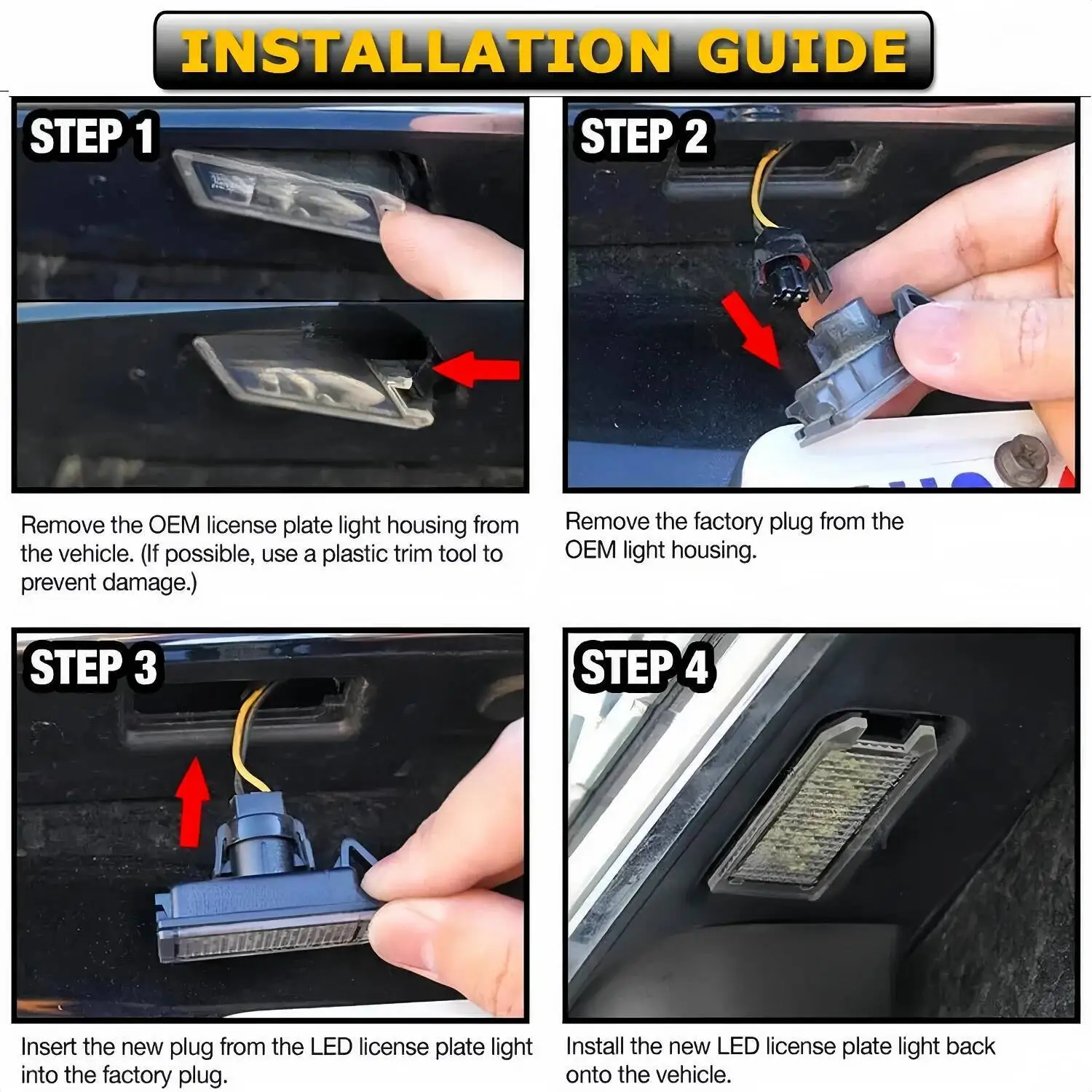 2X Canbus 18LED رقم الترخيص لوحة ضوء ل 14-20 جيب جراند شيروكي WK2 14-17 البوصلة باتريوت 2015-2017 دودج فايبر 13-17 #4