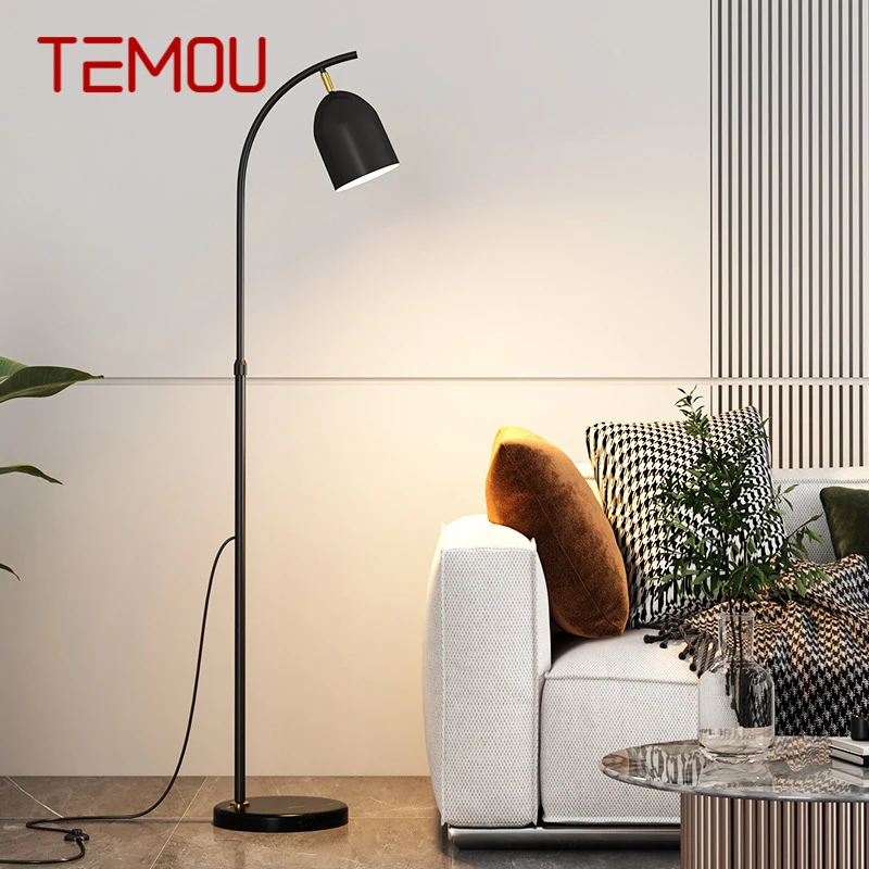 

TEMOU Nordic Floor Lamp Modern Simple Family Iiving Room Bedroom Creativity LED Decorative Standing Lightanding Light