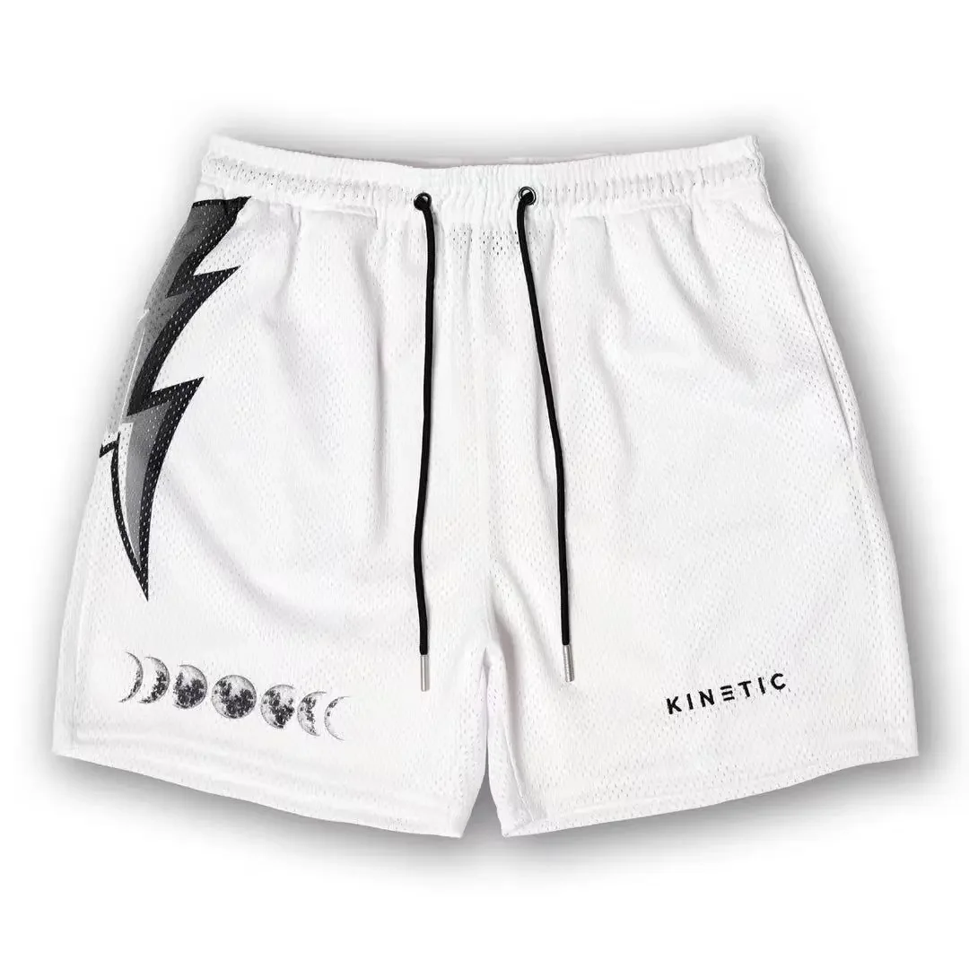Pantalones cortos deportivos de verano para hombre, Shorts informales con estampado de malla de secado rápido, para gimnasio, Fitness, correr,