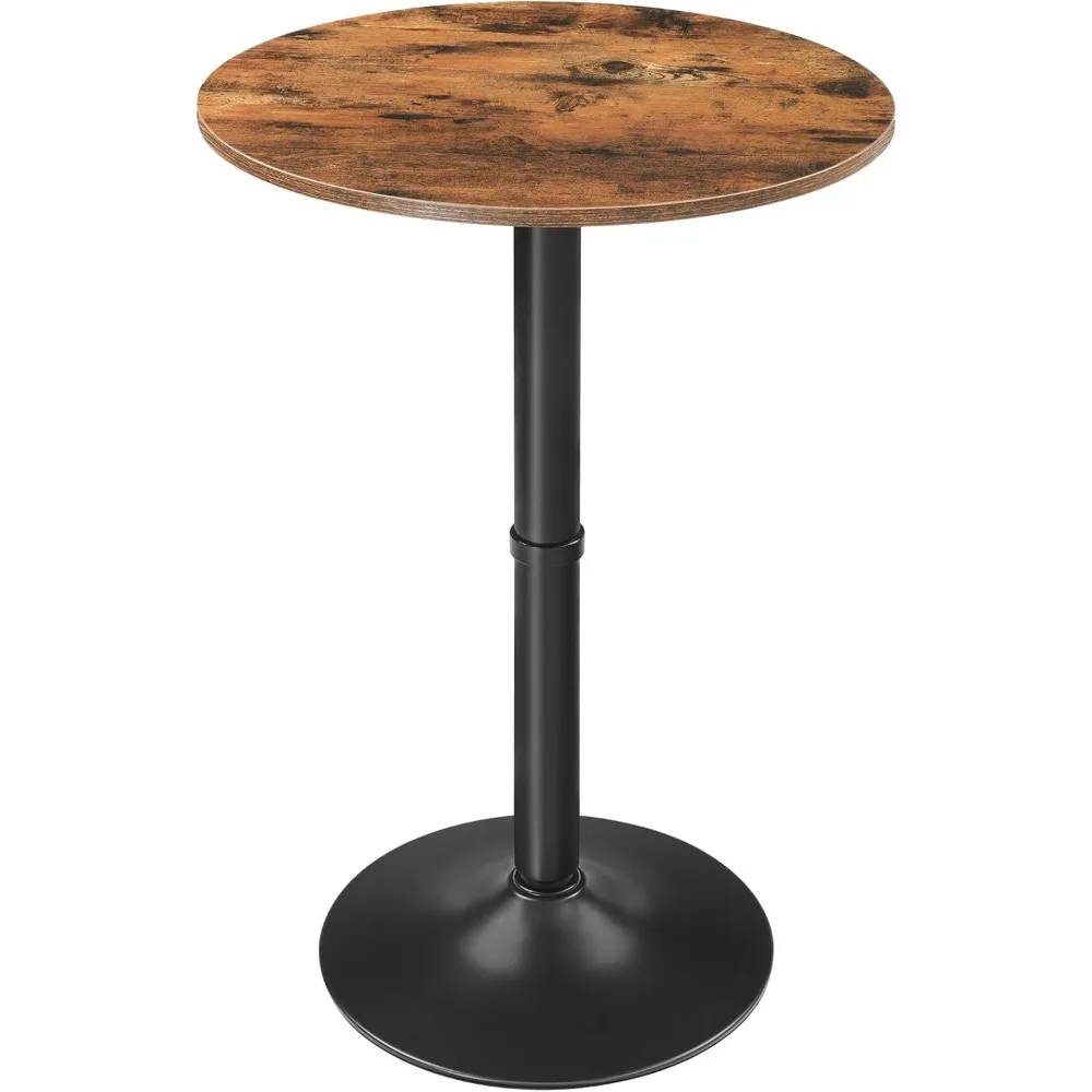 

Round Bar Table, 35" Tall Pub Table, Cocktail Table with Base, Stable Counter Table with Non-Slip Base for Narrow Space