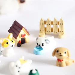 Dogs Miniature Dollhouse Ornament Mini Cute Dog Animal Toy Home Fairy Craft Home Decor Cake Decoration DIY Accessories Figurines