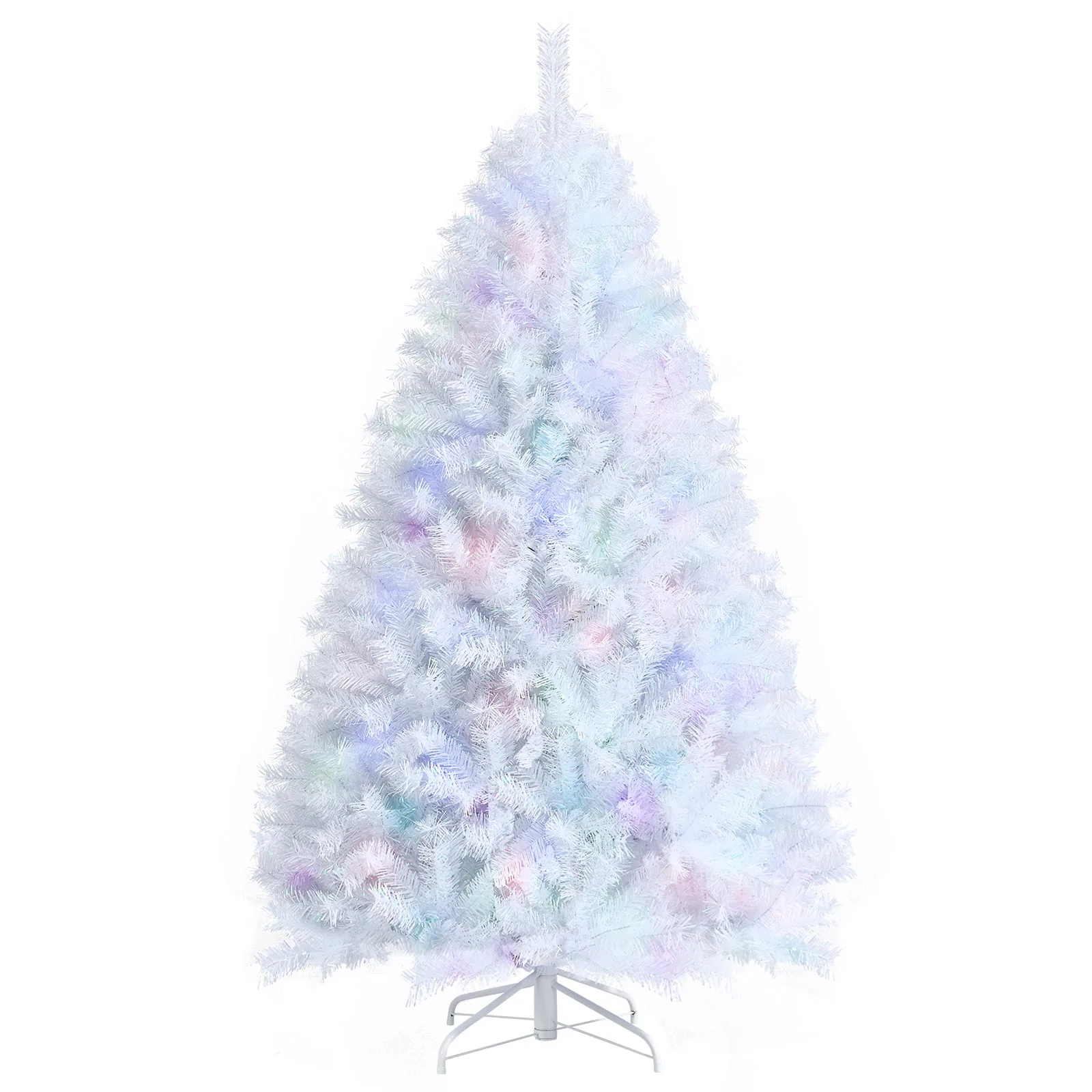 

6ft White Iridescent Tinsel Artificial Christmas Tree w/ 792 Branch Tips