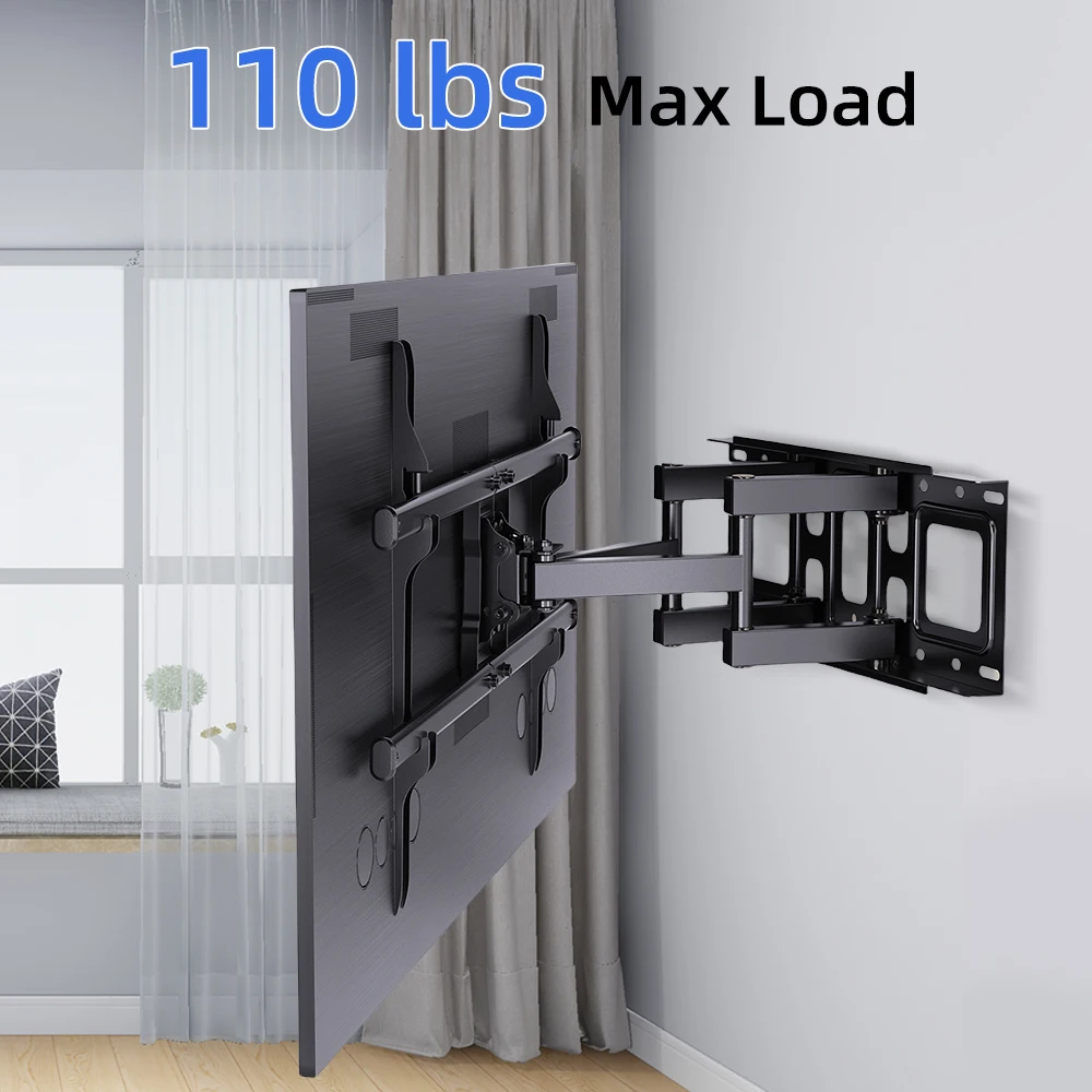 

Выдвижной кронштейн для ЖК-дисплея с полным движением, настенное крепление для телевизора, поворотная настенная подставка, регулируемый кронштейн для крепления, подходит для поддержки 32-70 дюймов, максимальная поддержка 50 кг
