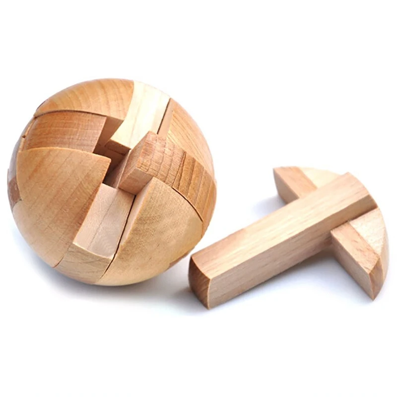 2X Wooden Puzzle Magic Ball Brain Teasers Toy Intelligence Game Sphere Puzzles For Adults/Kids