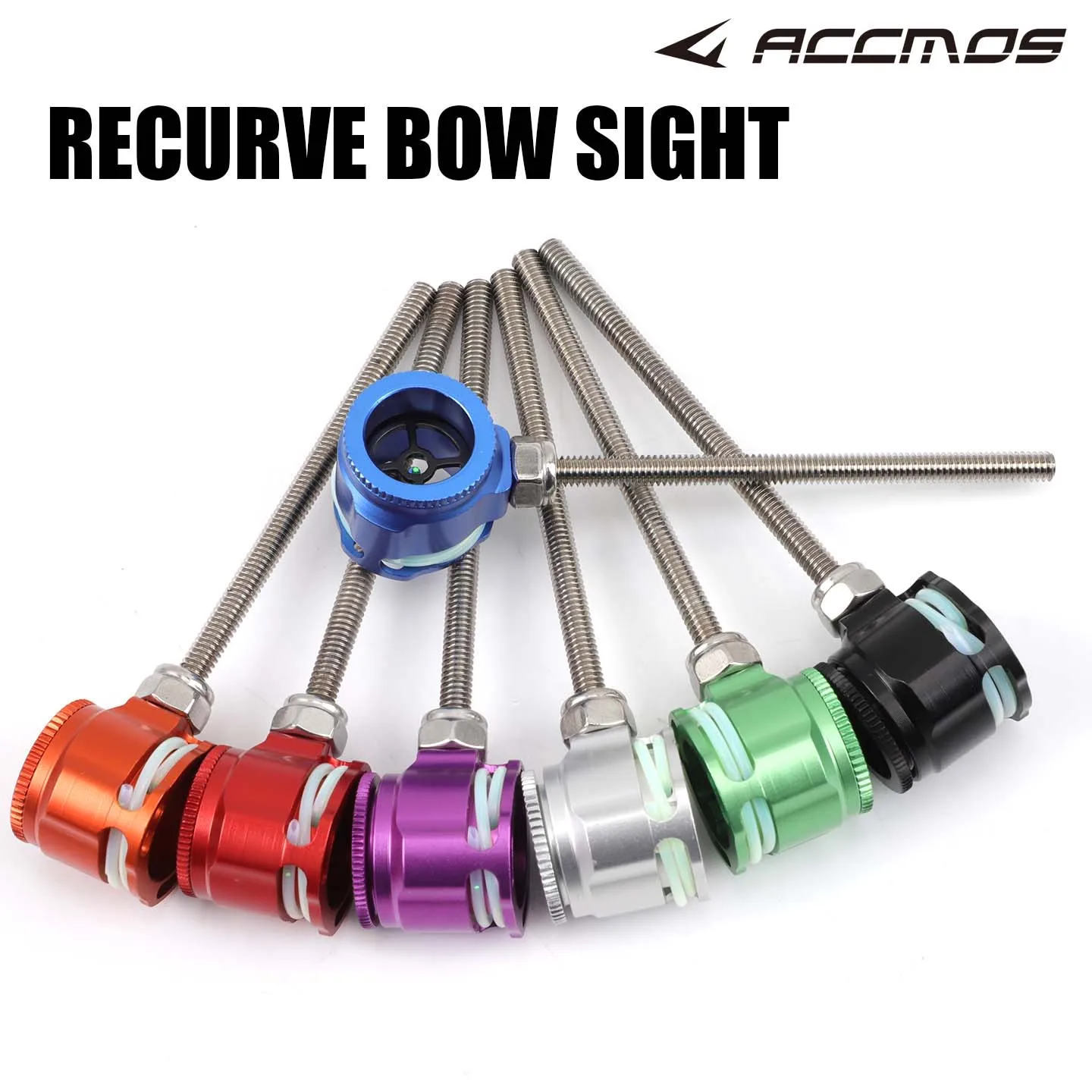 

ACCMOS Lightweight Single-Pin Archery Sight 8-32 Threaded Rod for Recurve Bow Competition