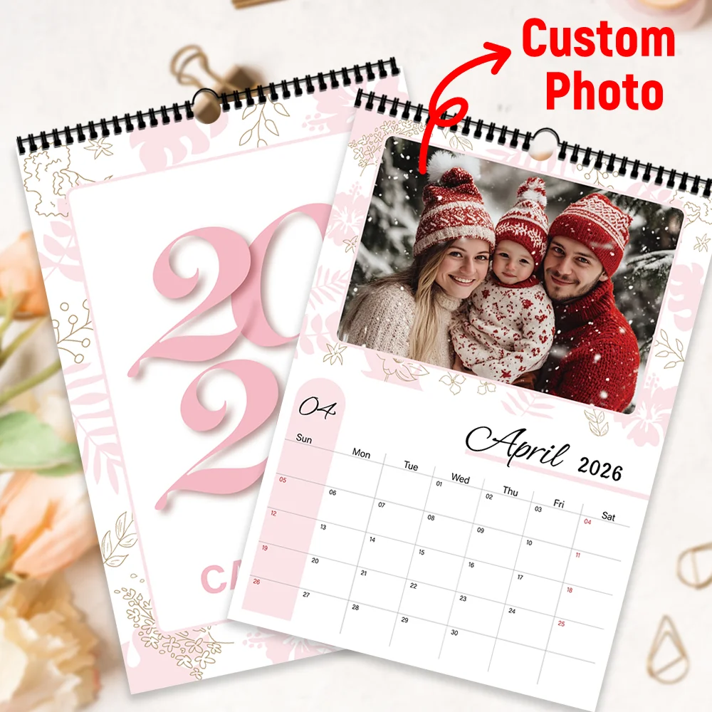 

1pc 2026 Custom Calendar - Personalized Wall Calendar Upload 6 photos Wall calendar Birthday, Christmas, New Year gift