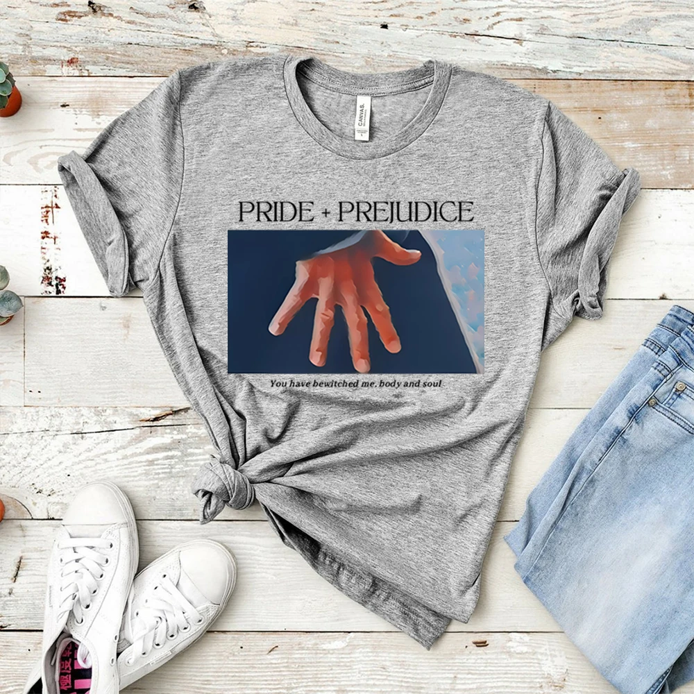 Pride and Prejudice T-shirt Hand Flex Scene Y2K 90s Tee Jane Austen Literary Shirt Pemberley Book Lover Tshirt Feminist Booktok