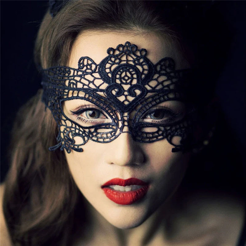 Comeondear 2 Piece Halloween Cosplay And Party Lace Eye Mask Sexy Lady Cutout Eye Mask For Masquerade Party  Fancy Dress Costume