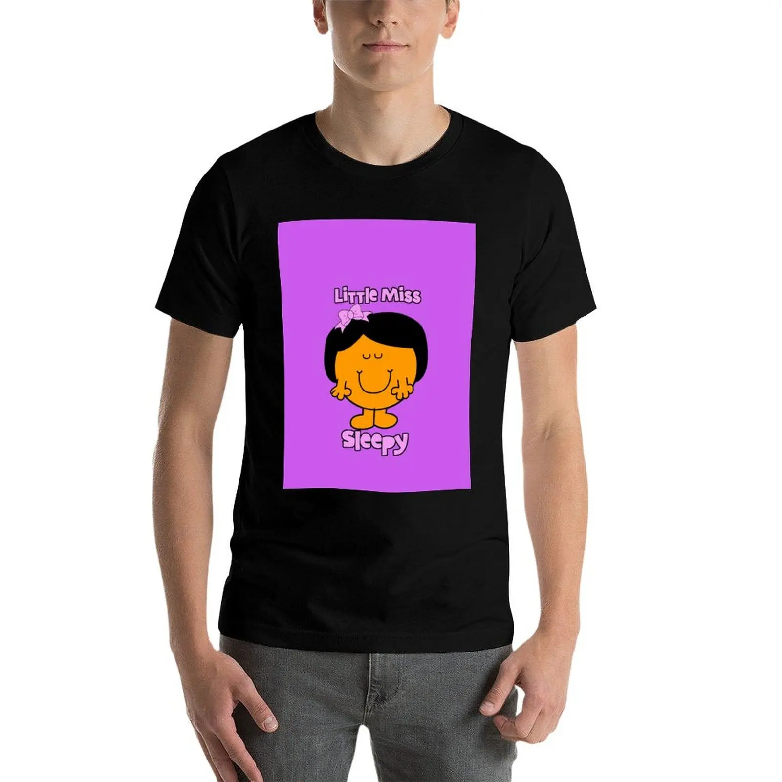 リトルミス眠い Tシャツマン tシャツシャツグラフィック面白い tシャツ男性