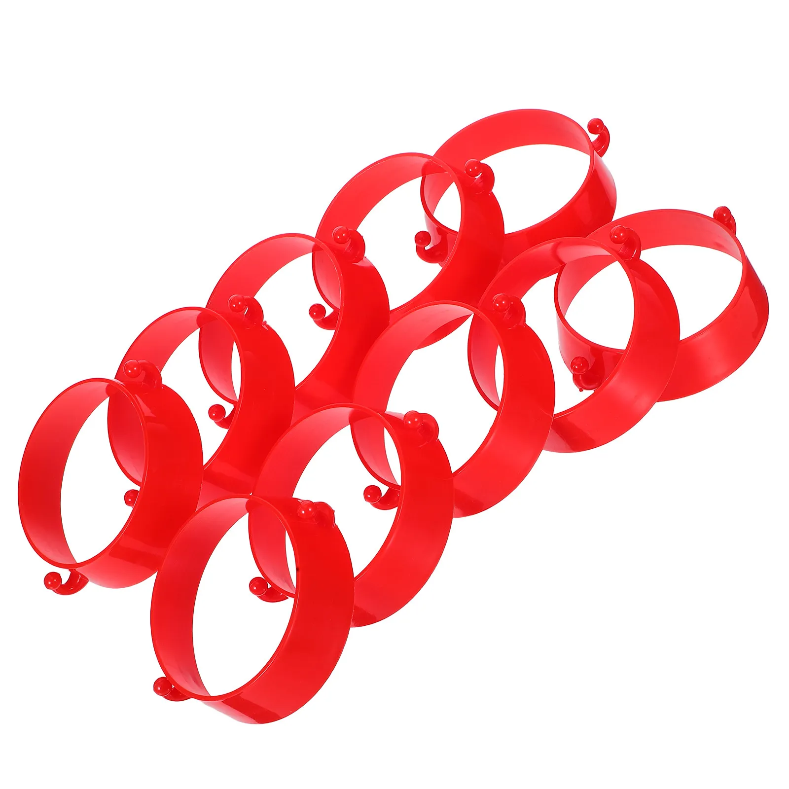 

10Pcs Red Hook Traffic Cone Chain Connector Plastic Ring Safety Barrier Link Parking Barrier Delineator Post Safety Chain