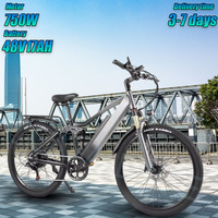 CMACEWHEEL TP26 Electric Bicycle 750W Motor 48V 17AH Lithium Battery Adult Electric Bike 26 inch Fat Tire City Commuting E Bike
