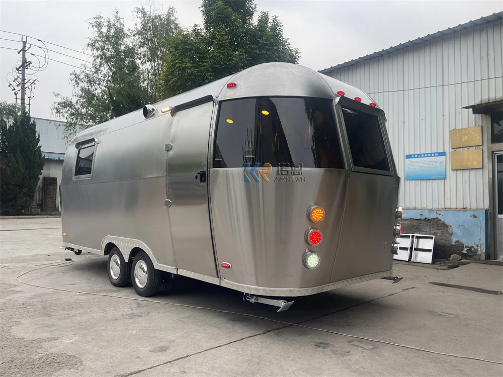 Custom Airstream Mobile Kitchen Fast  Food Truck Trailers Fully Equipped Coffee Ice Cream Food Cart With Wheels For Sale