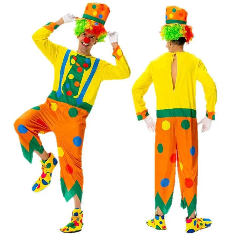 Halloween-Kostüm für Erwachsene, Clown-Anzug-Set, Performance-Outfit, chinesischer Hersteller, originelles Design, Bühnenaufführungskleidung