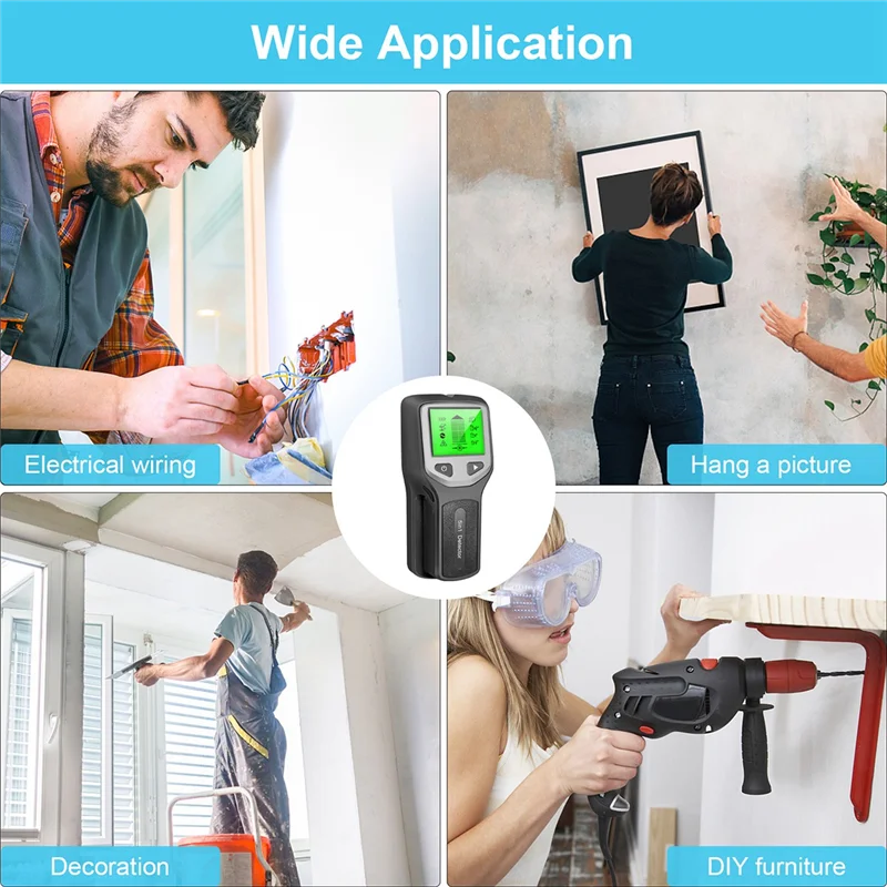 5-in-1 borchie Metal Detector Scanner da parete AC Wood Finder cavi Tracker di profondità Electric Box Finder rilevatore da parete-C