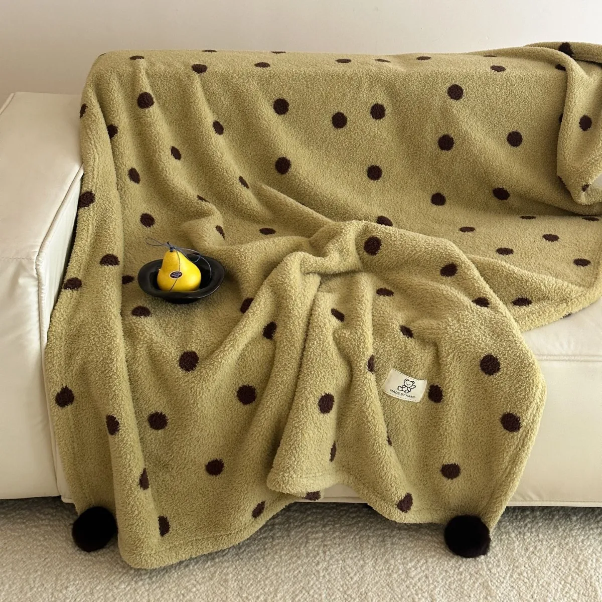 Nordic Snow Grain Fleece Throw Multi-Use Soft Warm Blanket for Office Nap, Sofa, Car, Bed & Travel, Anti-Static, Kid-Friendly