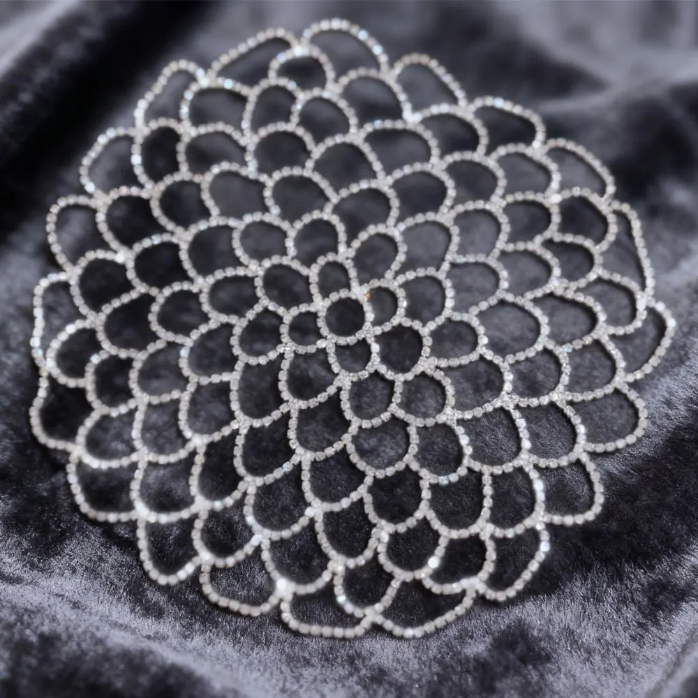 Exotischer Netz-Haarreif mit Kristallen, Neues Grenzüberschreitendes Produkt, Voll mit Diamanten Besetztes Geometrisches Stirnband, Luxuriöses Haaraccessoire – Detail 4